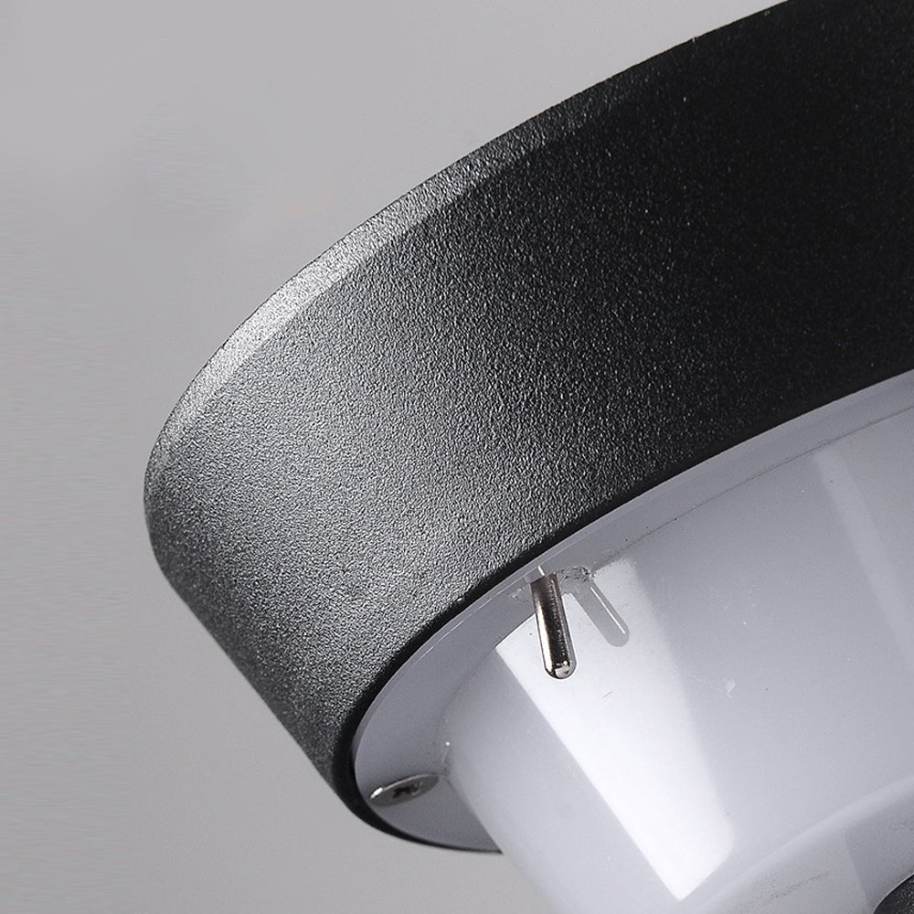 Modern Black Cylinder Solar LED Path Light with Spike & Base