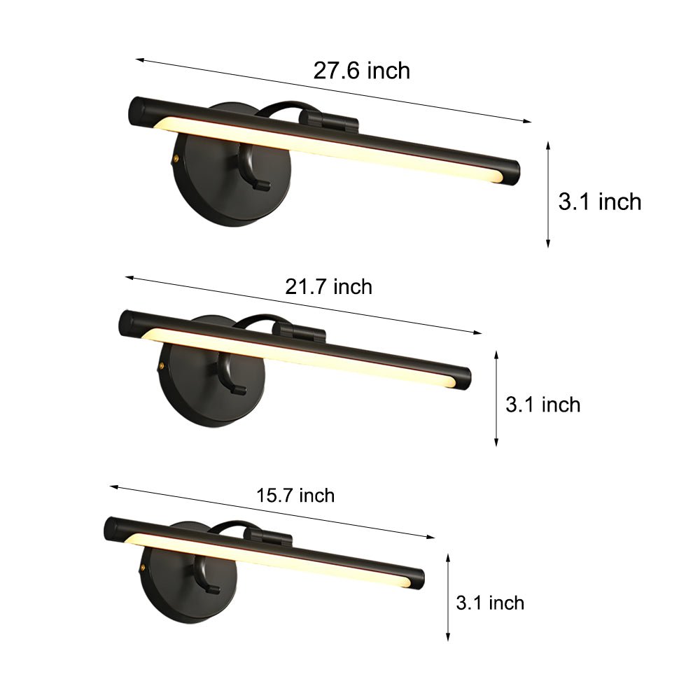 Rotatable Copper LED Bathroom Vanity Light Over Mirror