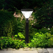 Modern Solar LED Outdoor Post Light - Black Aluminum Pole