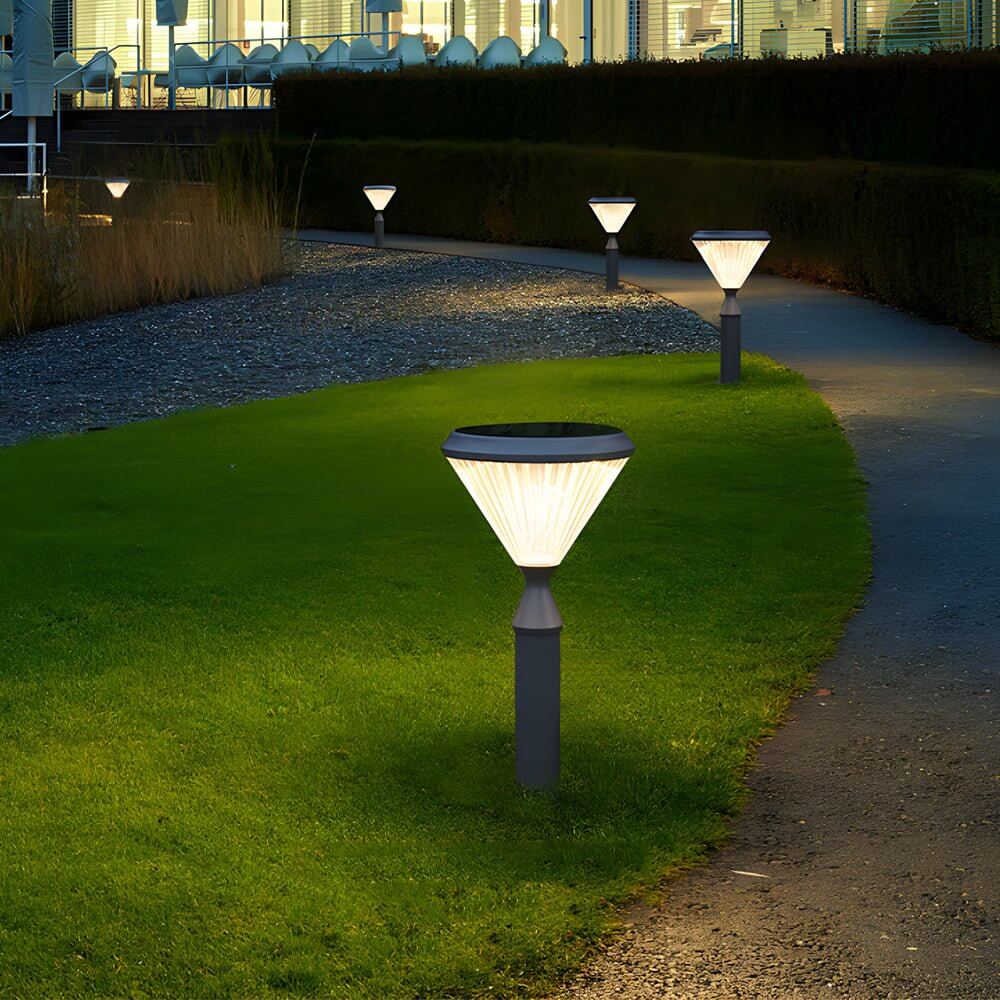 Modern Solar LED Outdoor Post Light - Black Aluminum Pole