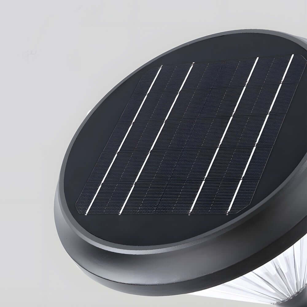 Modern Solar LED Outdoor Post Light - Black Aluminum Pole