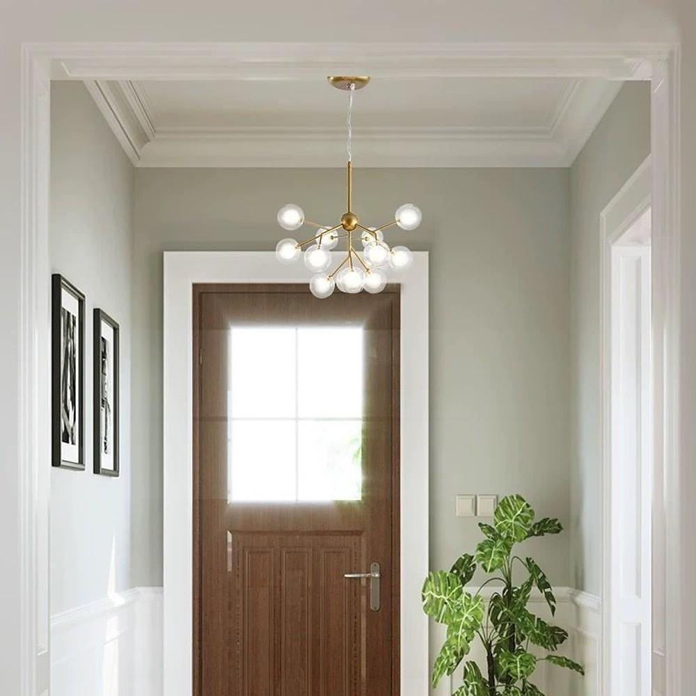 Sputnik Chandelier 12-Light Glass Metal Modern Ceiling Light