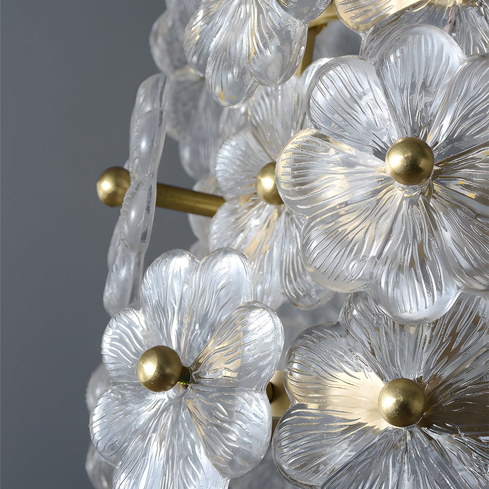 Glass Flower Pendant Light with 3-Step Dimming | Copper Finish