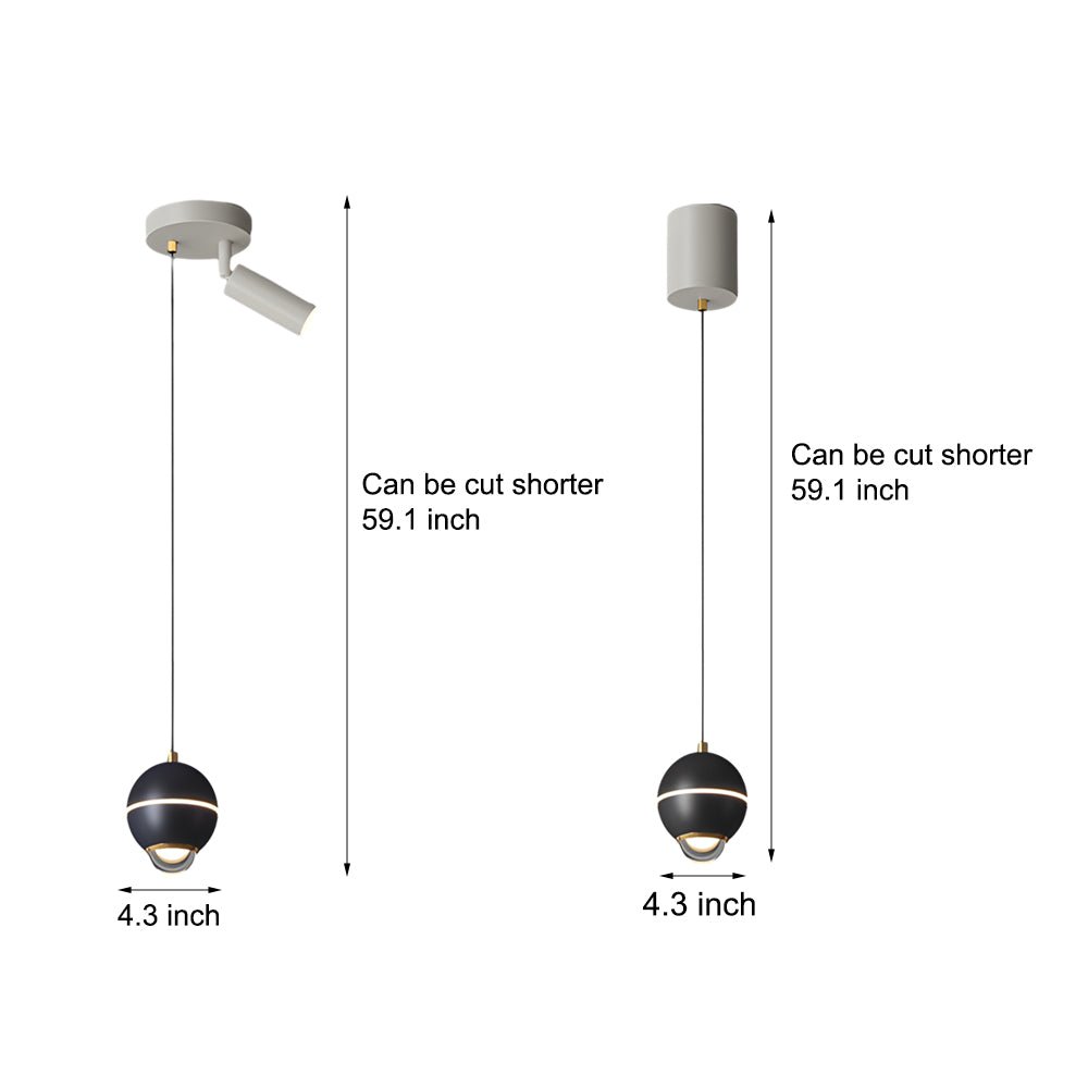 Modern Metal Ball Pendant Light with 3-Step Dimming & Adjustable Cord