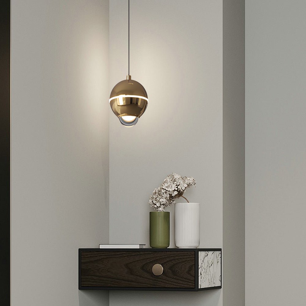 Modern Metal Ball Pendant Light with 3-Step Dimming & Adjustable Cord
