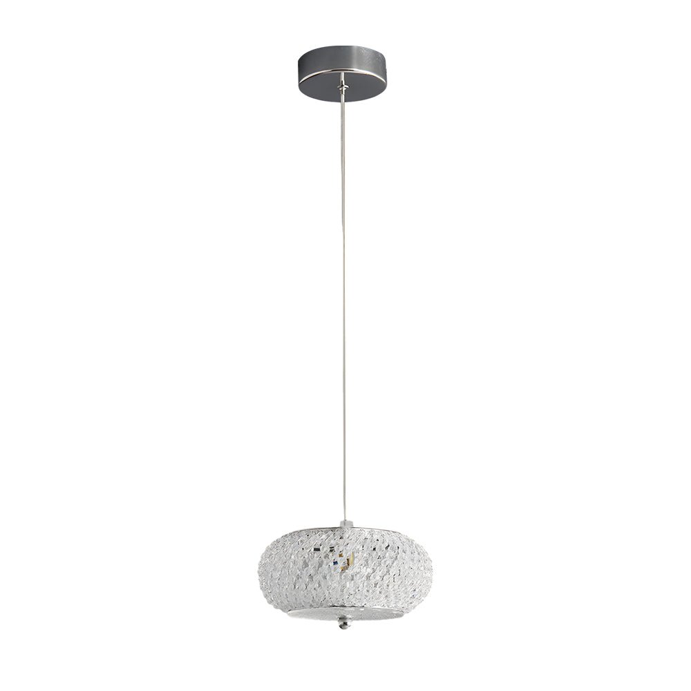 Crystal Drum Pendant Light LED 3-Step Dimming Modern Ceiling Lamp