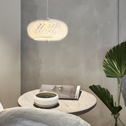 Crystal Drum Pendant Light LED 3-Step Dimming Modern Ceiling Lamp