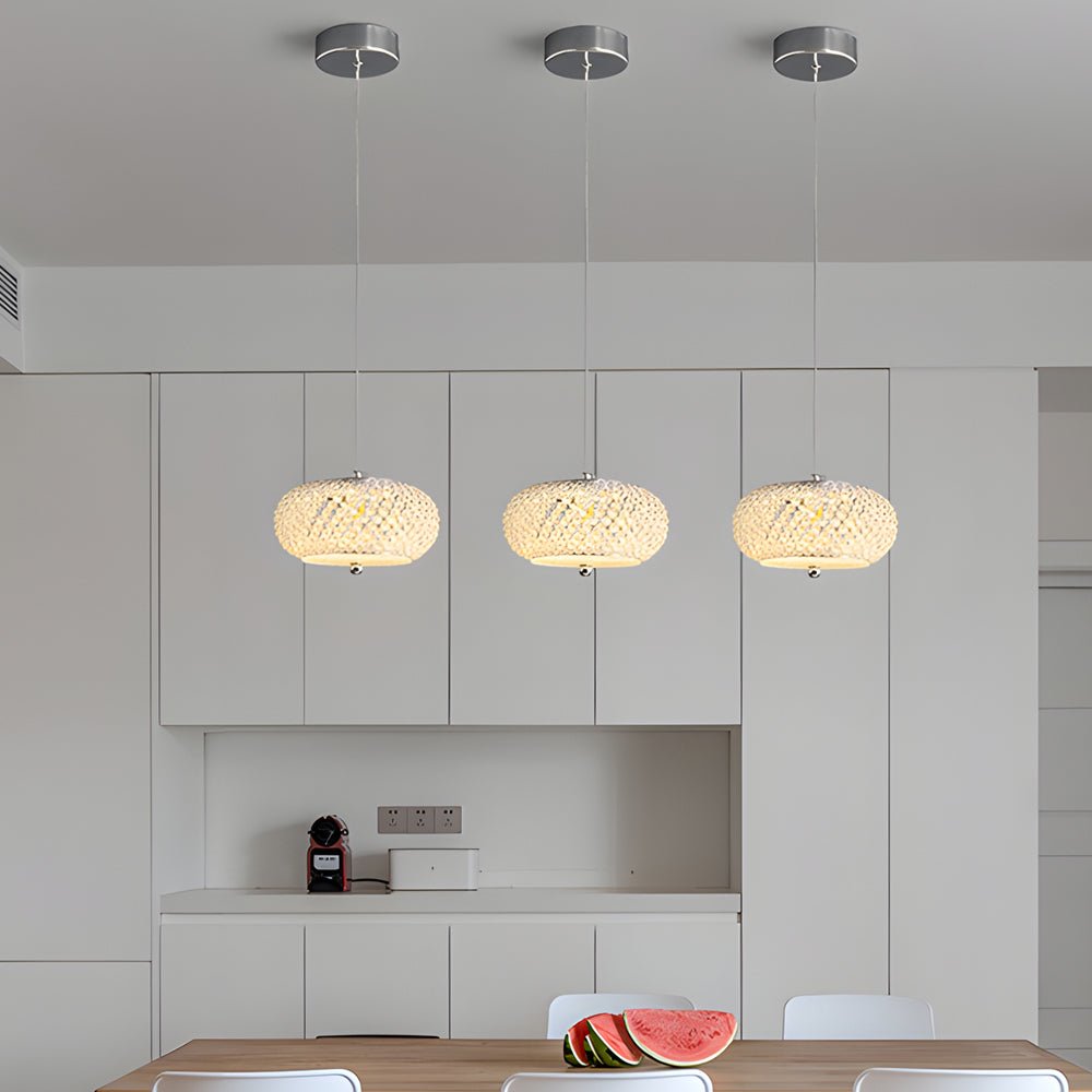 Crystal Drum Pendant Light LED 3-Step Dimming Modern Ceiling Lamp