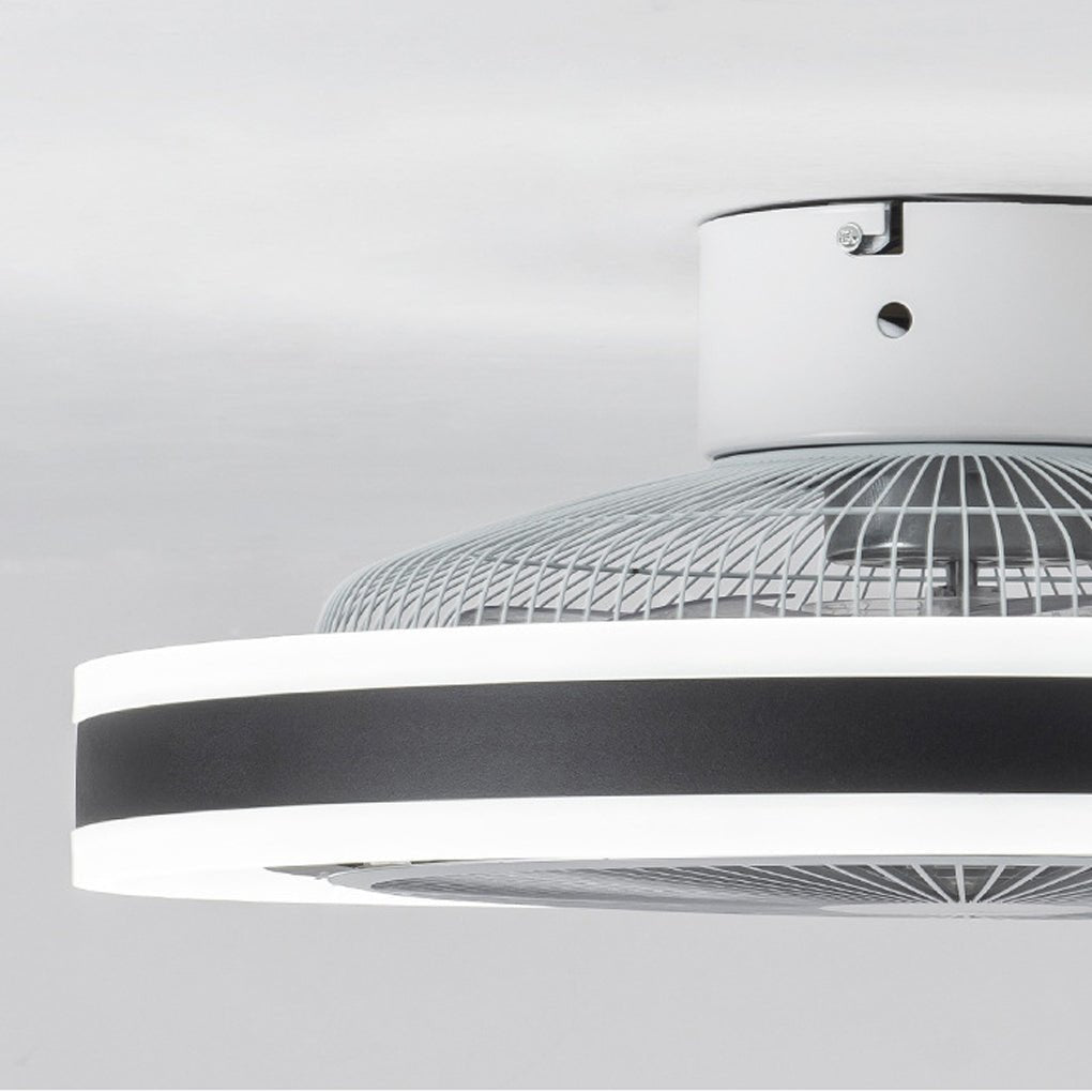 Modern Bladeless LED Ceiling Fan Light with Stepless Dimming