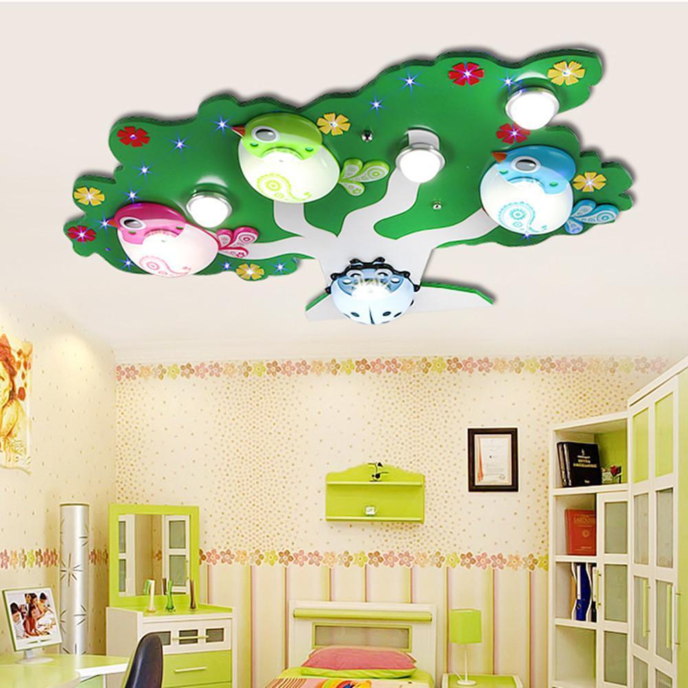 Wildlife Landscape Flush Mount Ceiling Light for Kids Room