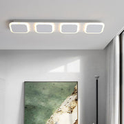 Modern Geometric Linear Flush Mount Ceiling Light - Metal & Acrylic