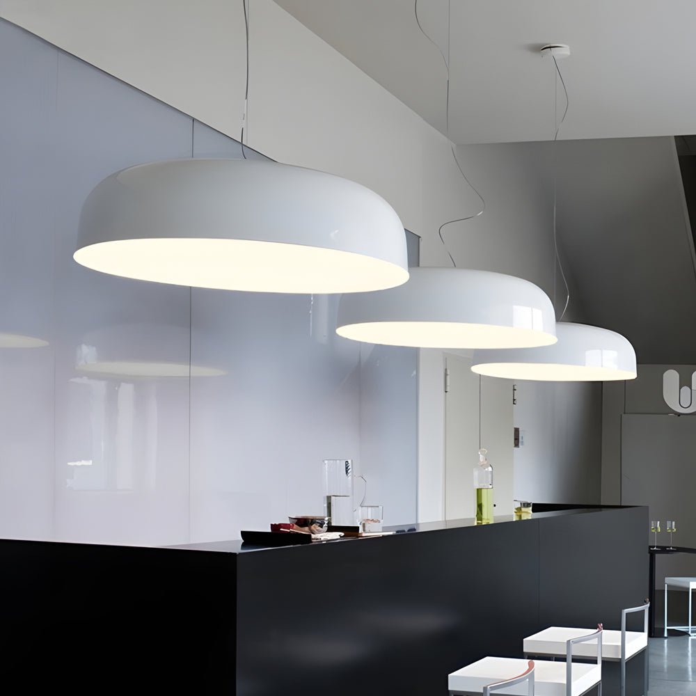 Modern Aluminum Pendant Light with Acrylic Shade in Black/White