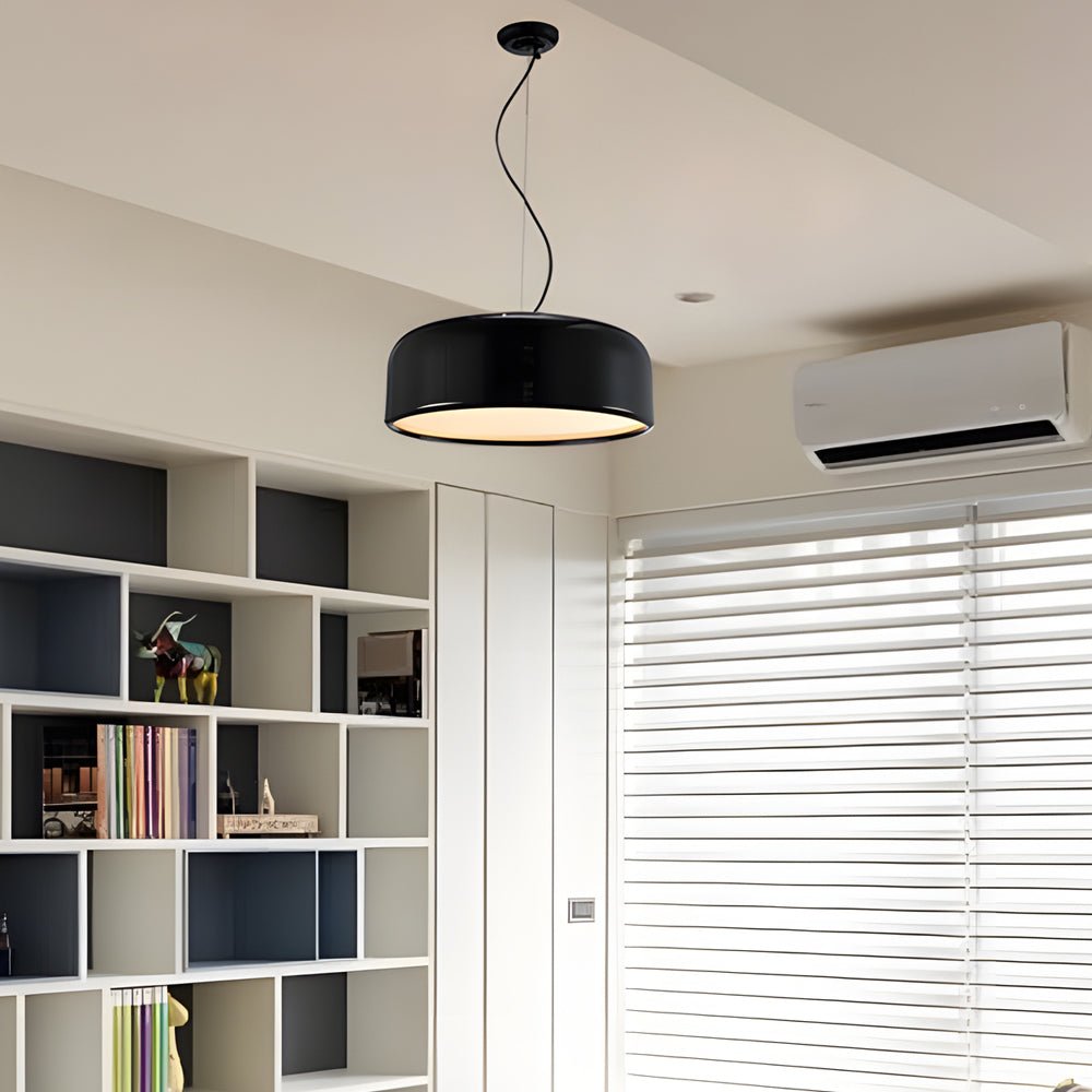 Modern Aluminum Pendant Light with Acrylic Shade in Black/White