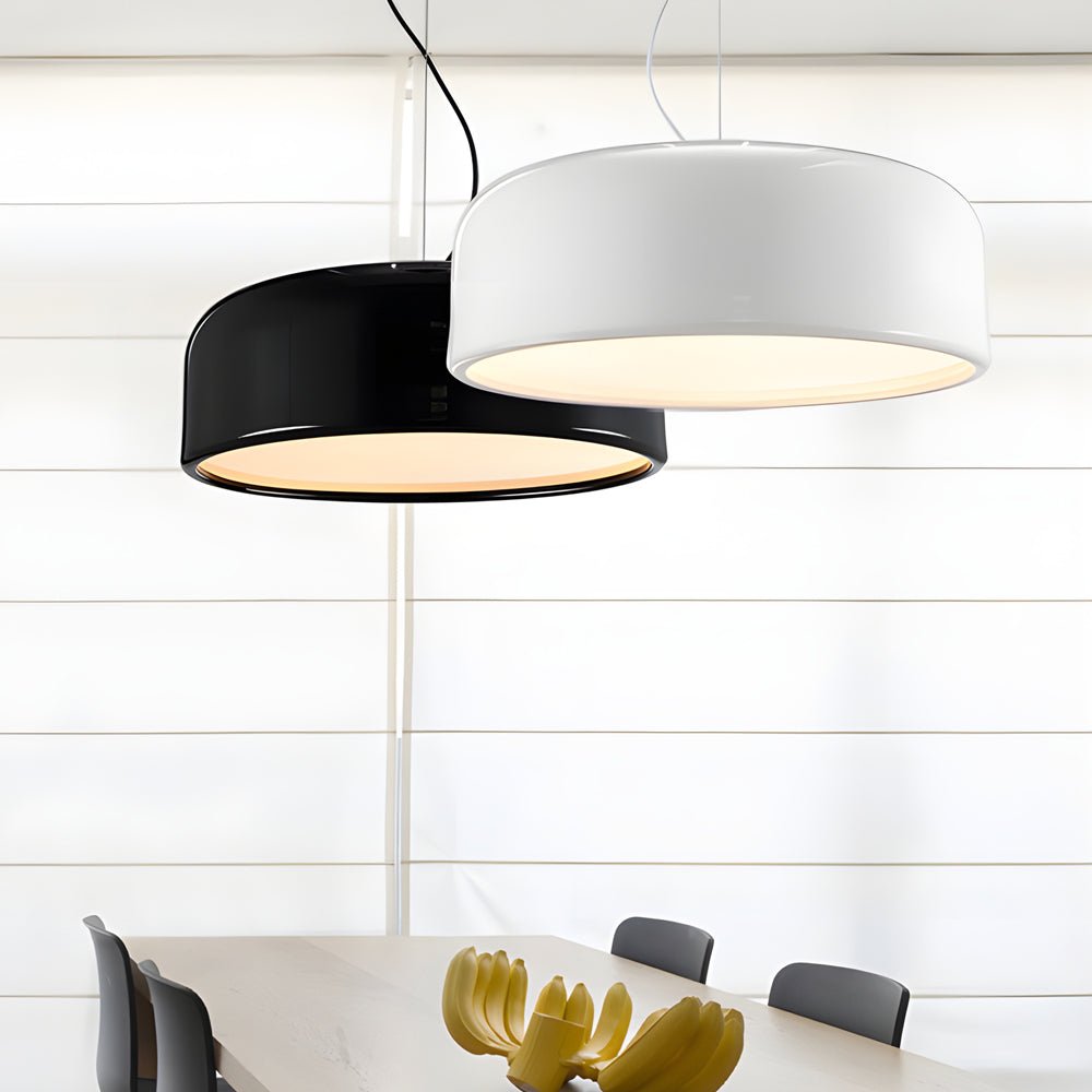 Modern Aluminum Pendant Light with Acrylic Shade in Black/White