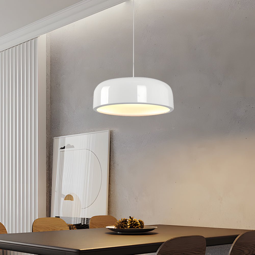 Modern Aluminum Pendant Light with Acrylic Shade in Black/White