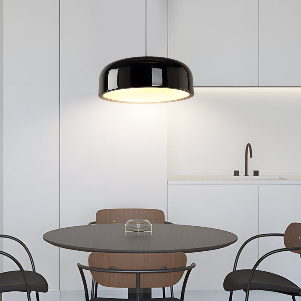 Modern Aluminum Pendant Light with Acrylic Shade in Black/White