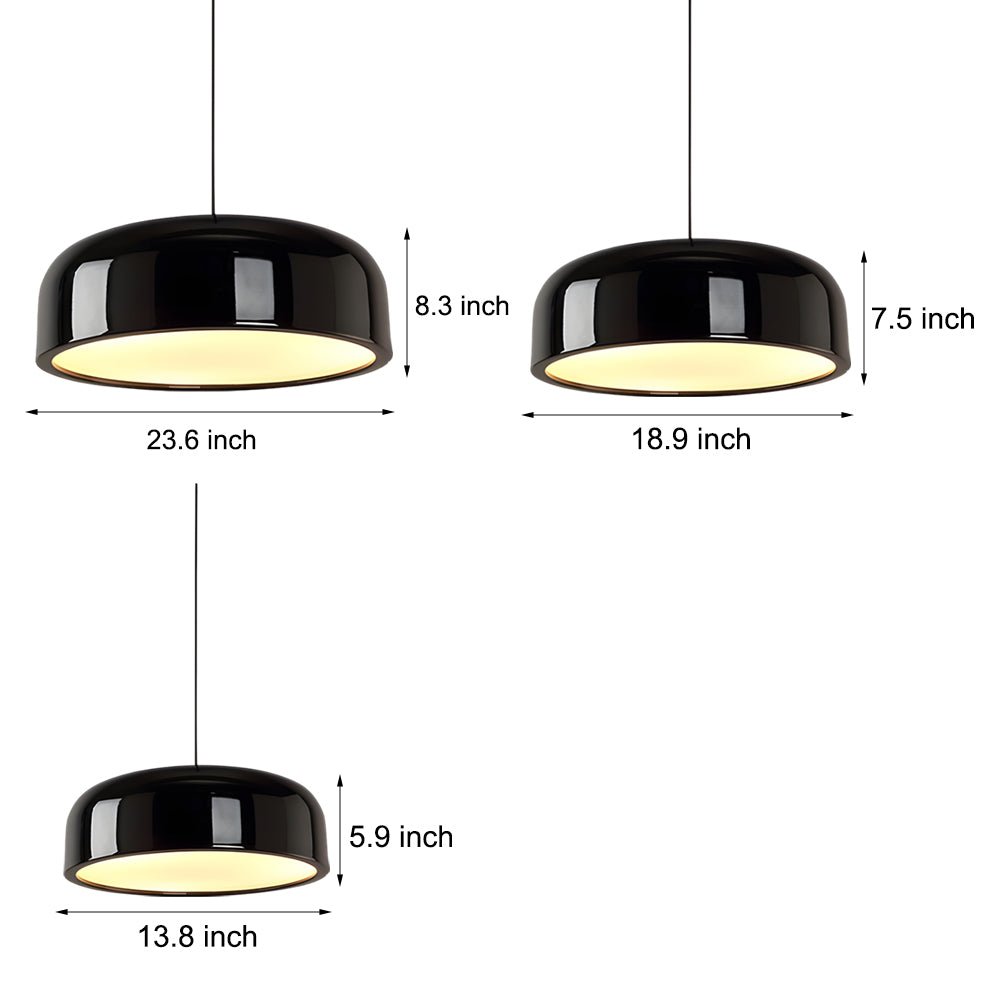 Modern Aluminum Pendant Light with Acrylic Shade in Black/White