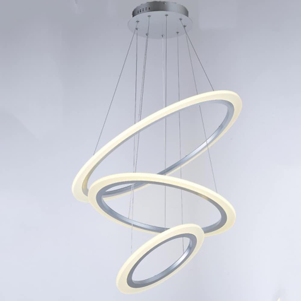 3-Ring Modern LED Chandelier with Acrylic Shades