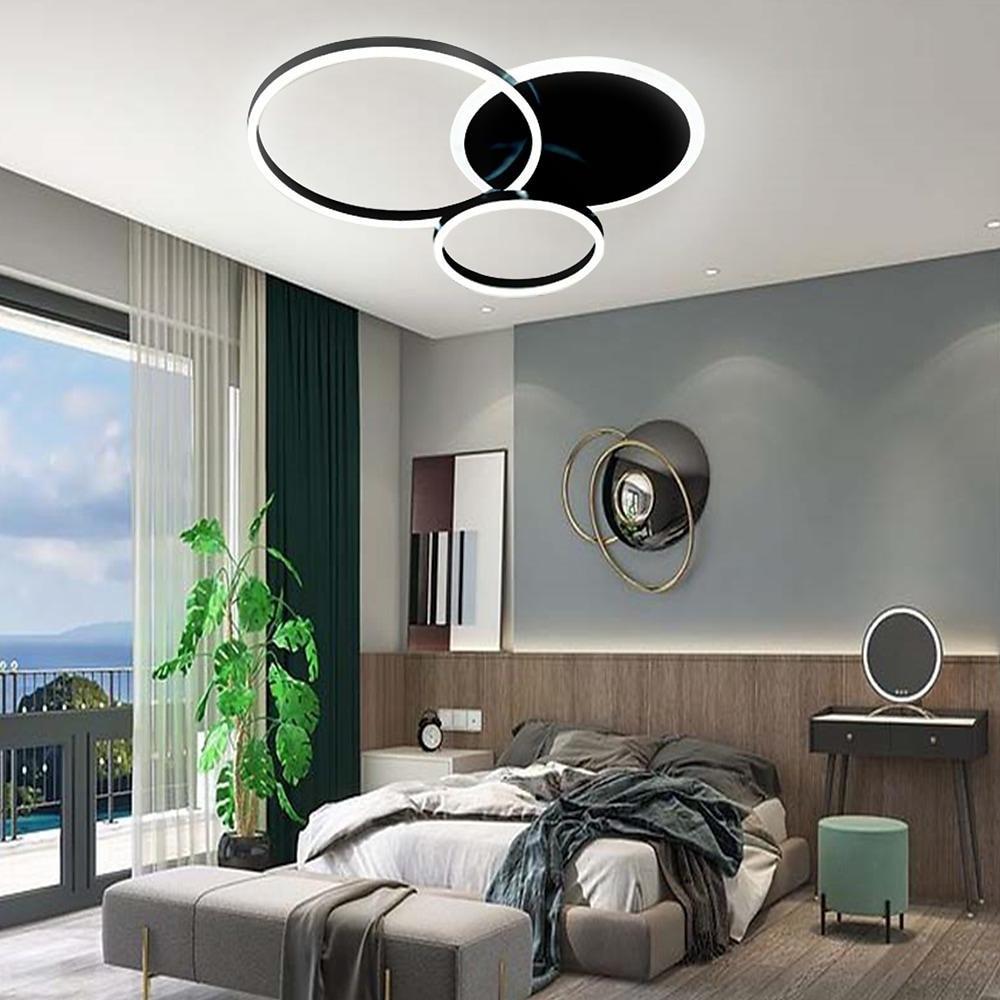 3-Layer LED Circle Flush Mount Light - Dimmable, 26"x20"