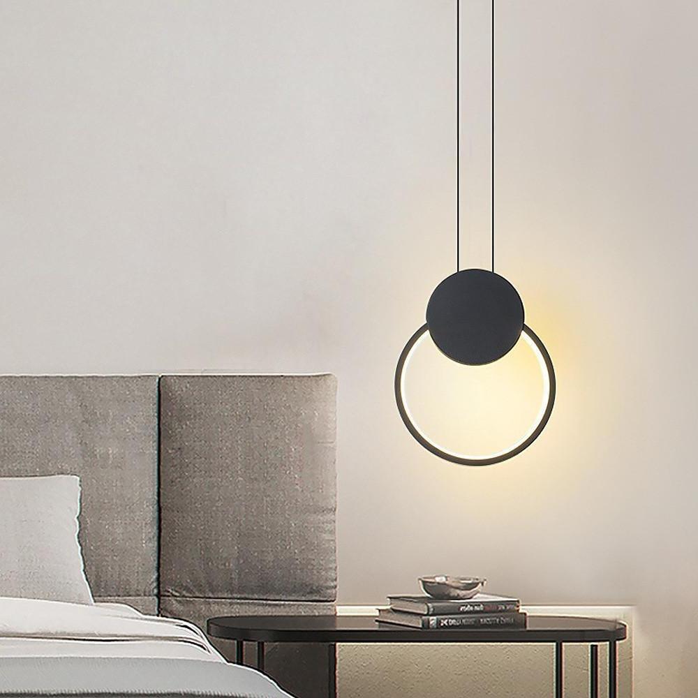 Geometric Black LED Pendant Light Modern Hanging Ceiling Lamp