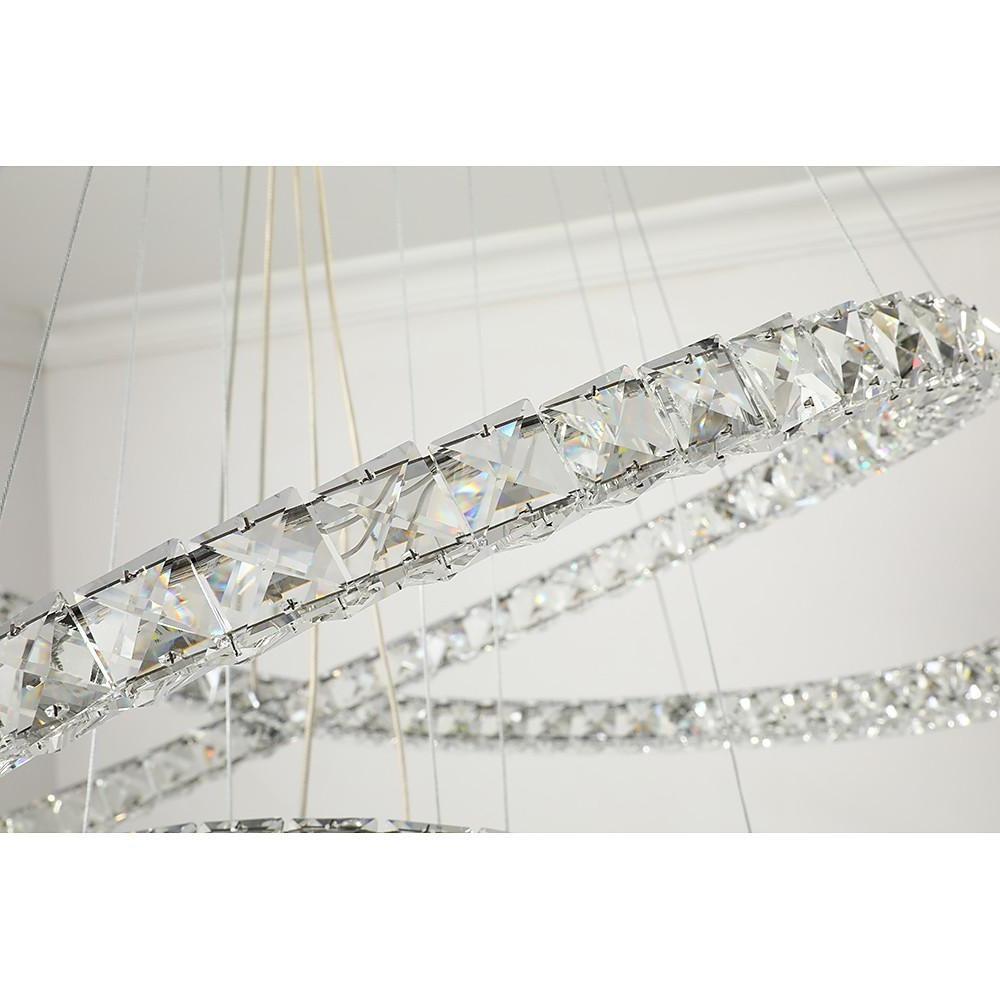 Crystal Tiered Ring Chandelier LED Pendant Light Vintage Design