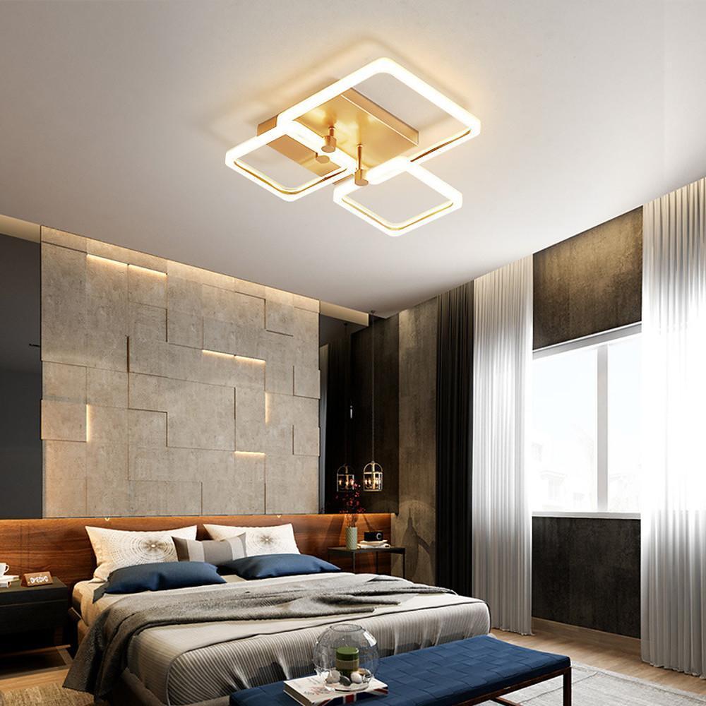Modern Dimmable LED Flush Mount Ceiling Light with Acrylic Squares