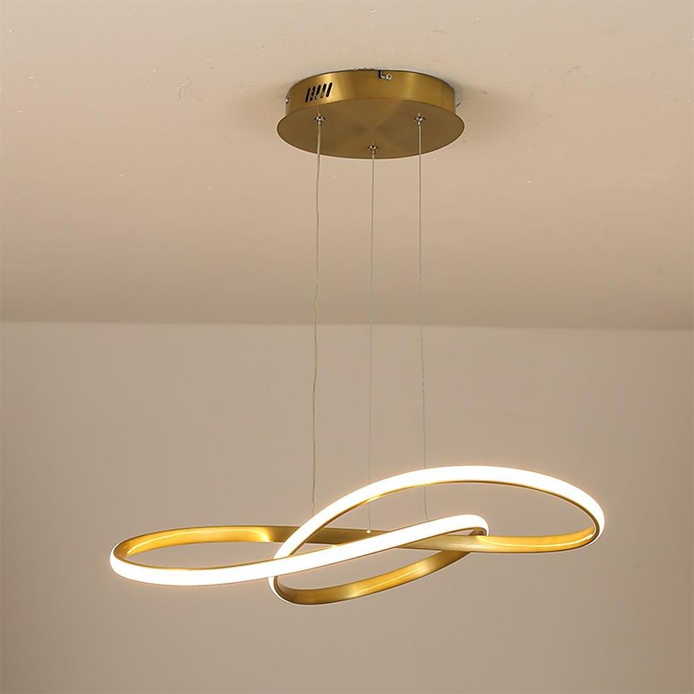 Interweaved Wave LED Gold Pendant Light Modern Island Chandelier
