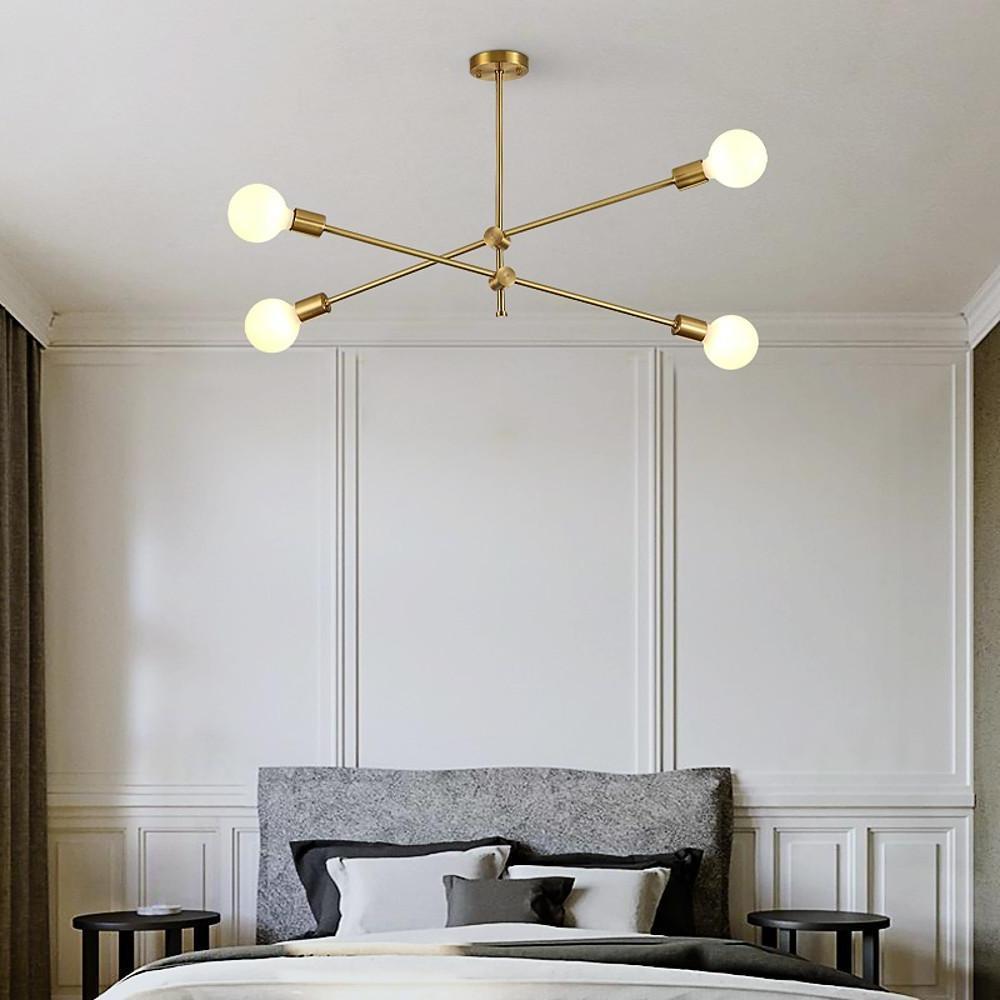 Nordic Sputnik Chandelier Copper 4-Light Ceiling Fixture