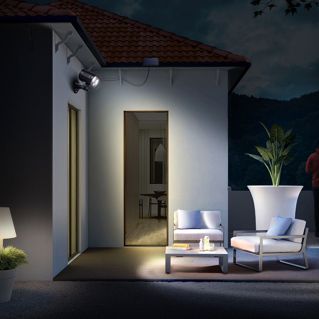 Solar LED Outdoor Wall Light with Motion Sensor & Adjustable Panel