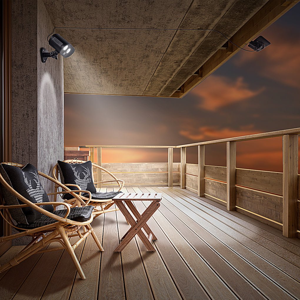 Solar LED Outdoor Wall Light with Motion Sensor & Adjustable Panel