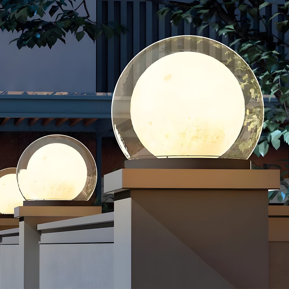 Modern Lunar Post Light Outdoor Waterproof Globe Garden Lantern