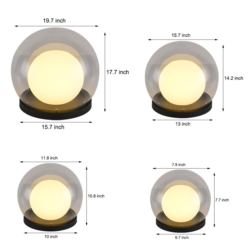 Modern Lunar Post Light Outdoor Waterproof Globe Garden Lantern