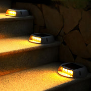 Solar LED Step Lights Outdoor Waterproof Flush Mount Stairway