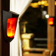 Solar LED Outdoor Wall Light with Flame Effect & Motion Sensor