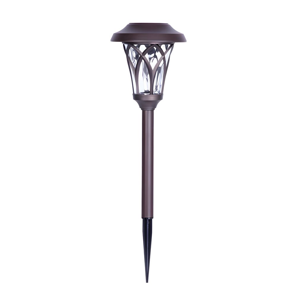 Solar Glass & Metal Stake Lawn Light LED Retro Modern Waterproof