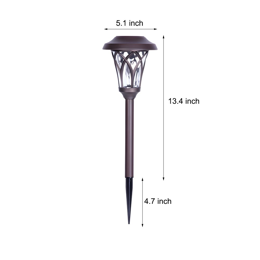 Solar Glass & Metal Stake Lawn Light LED Retro Modern Waterproof