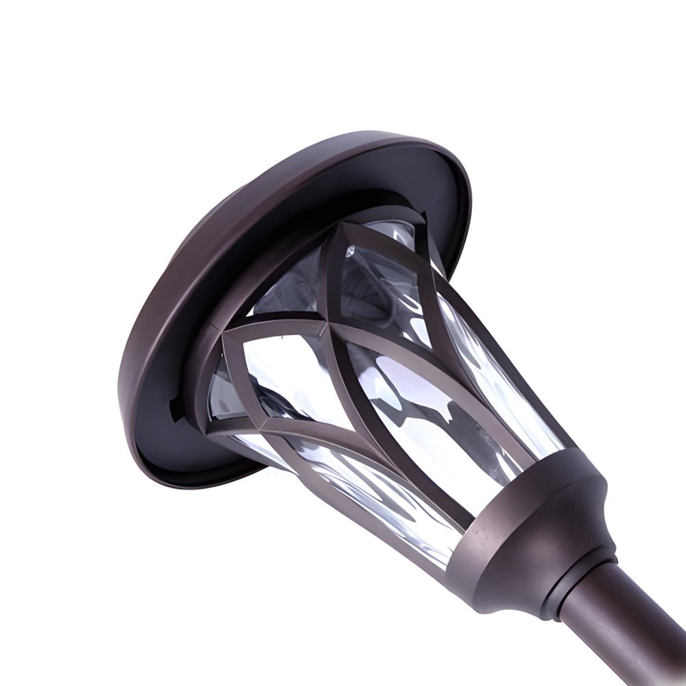 Solar Glass & Metal Stake Lawn Light LED Retro Modern Waterproof