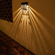 Solar Hollow Outdoor Wall Sconce Black ABS Fence Garden Light