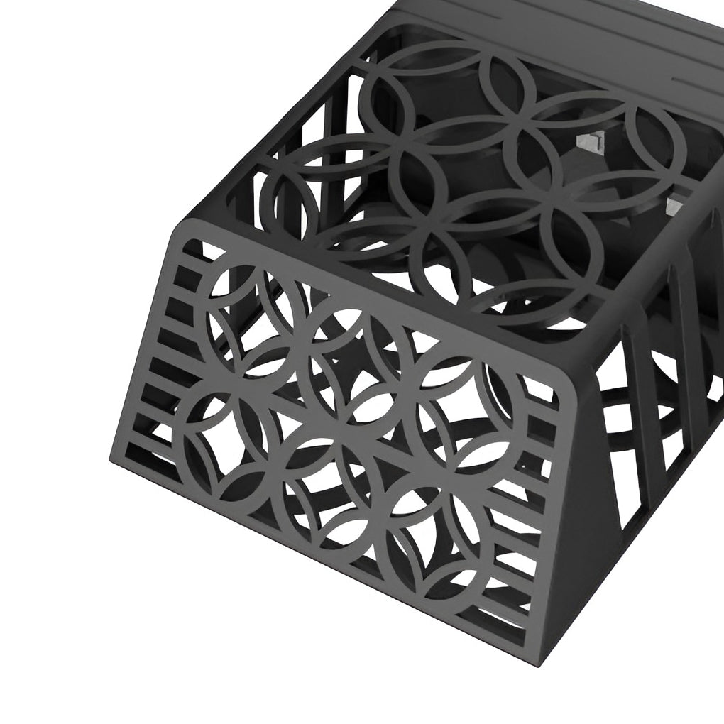 Solar Hollow Outdoor Wall Sconce Black ABS Fence Garden Light