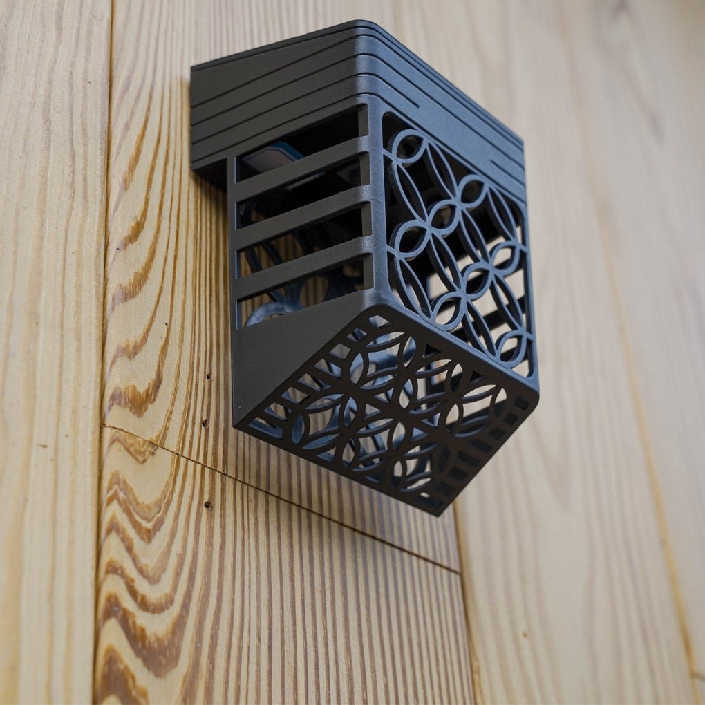 Solar Hollow Outdoor Wall Sconce Black ABS Fence Garden Light