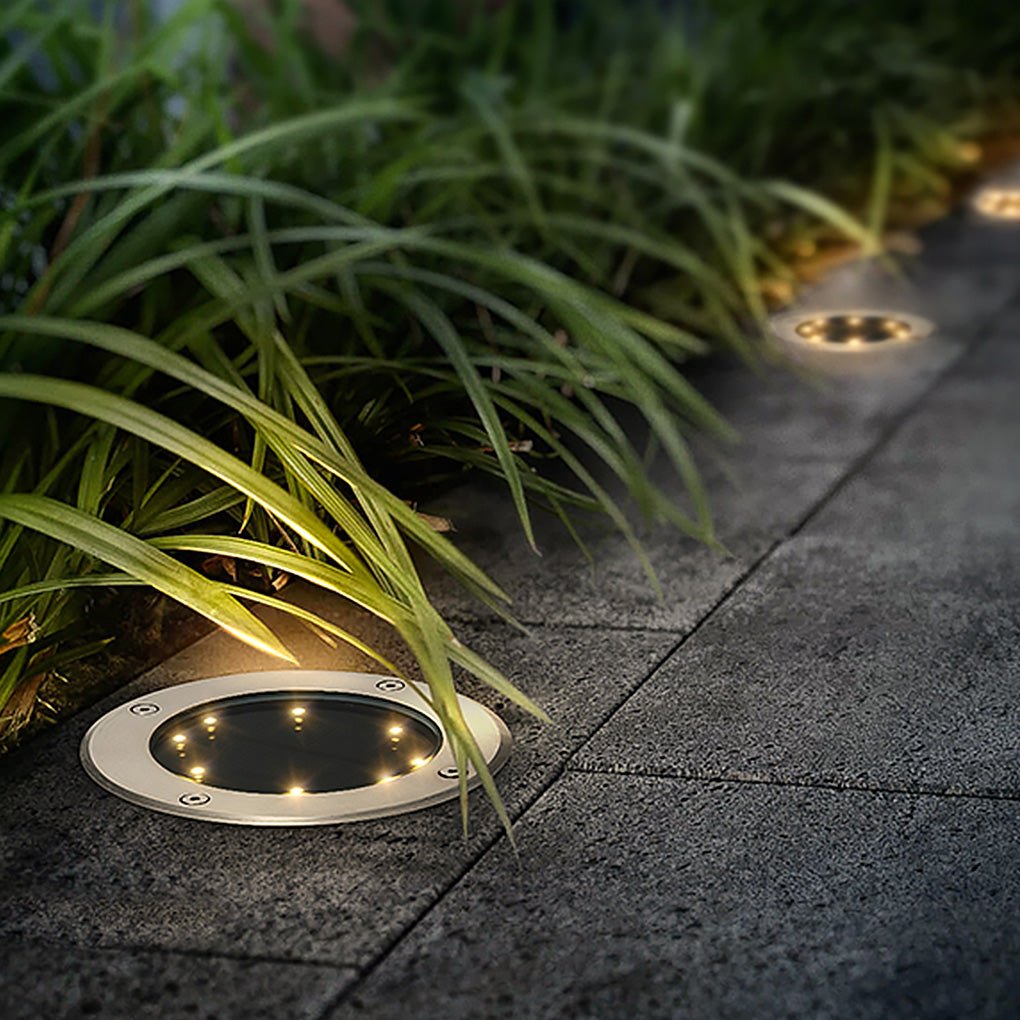Solar LED Ground Dish Light – Waterproof Outdoor Landscape Lighting