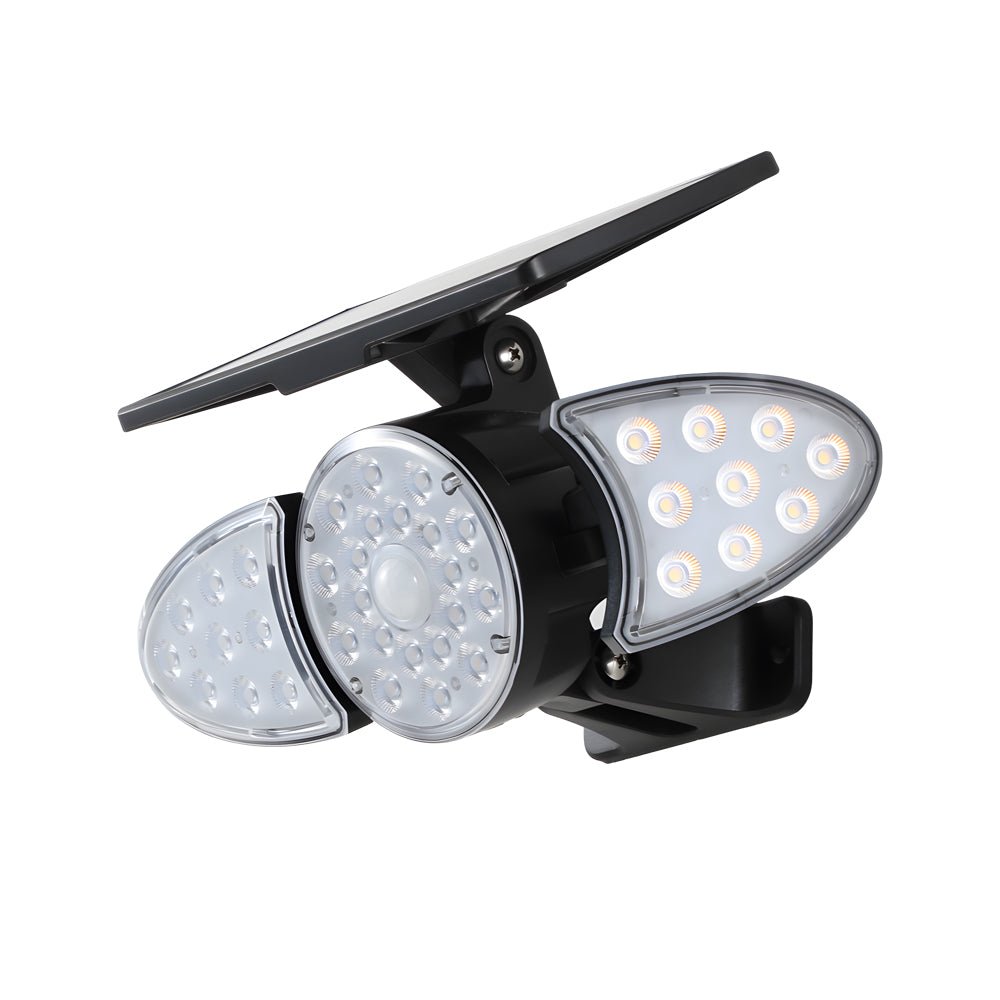 3-Head Solar Motion Security Light - Outdoor LED Wall Fixture