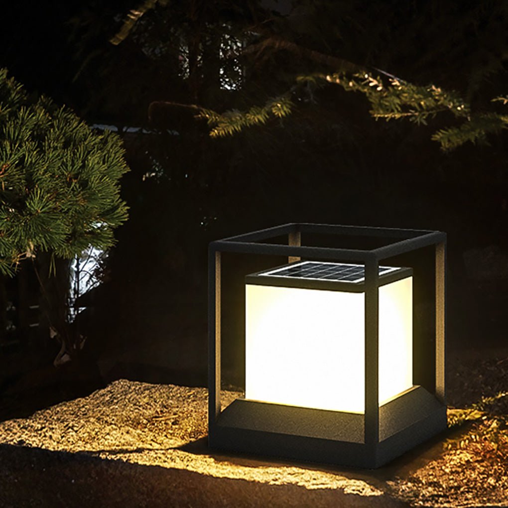 Solar LED Outdoor Post Light Waterproof Fence Landscape Lamp