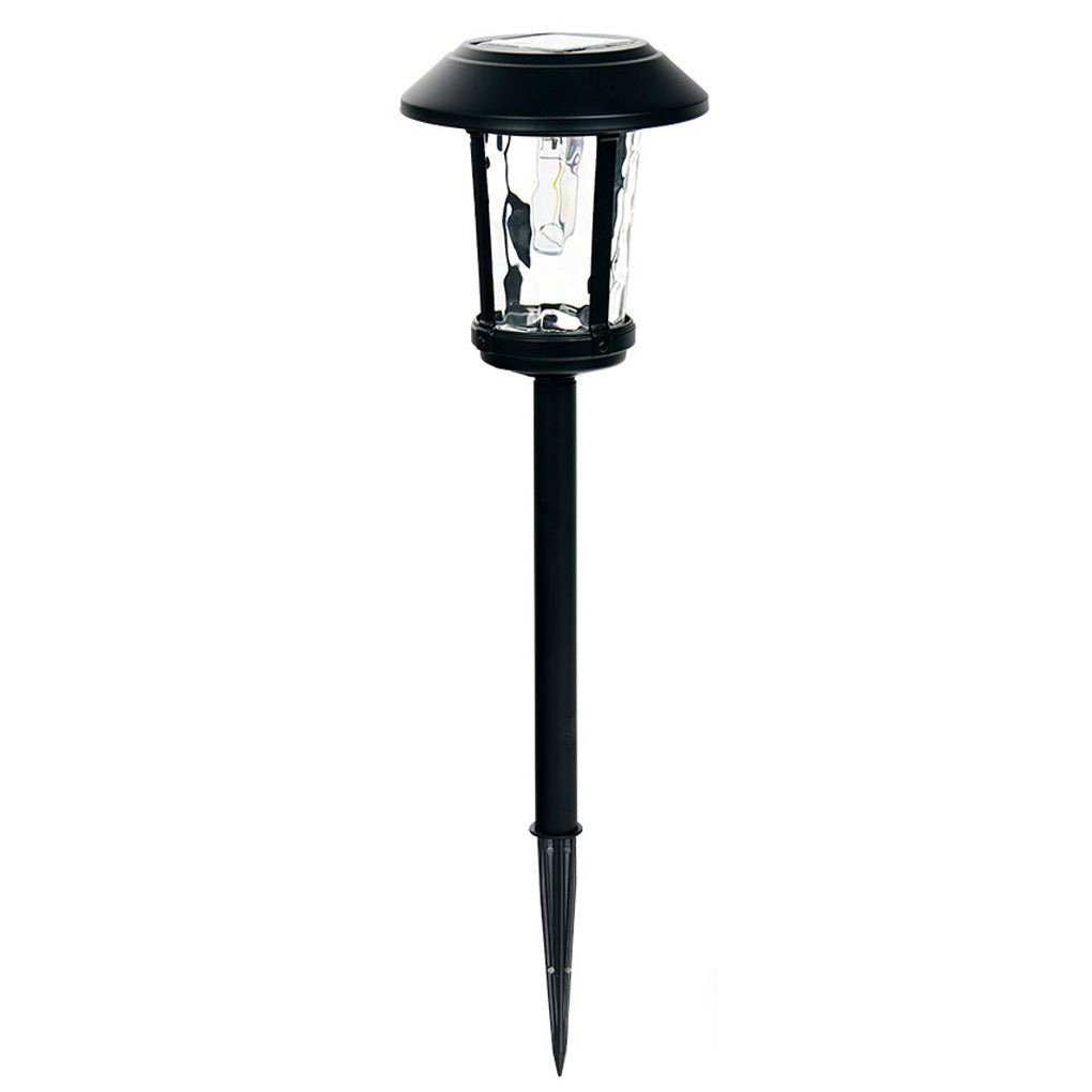 Modern Solar LED Post Light with Water Glass Lens - Aluminum