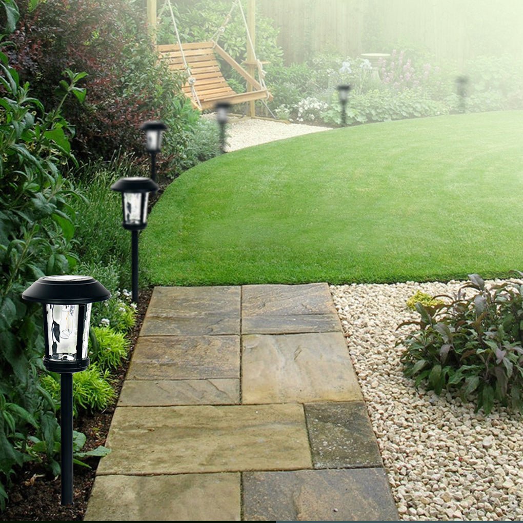 Modern Solar LED Post Light with Water Glass Lens - Aluminum