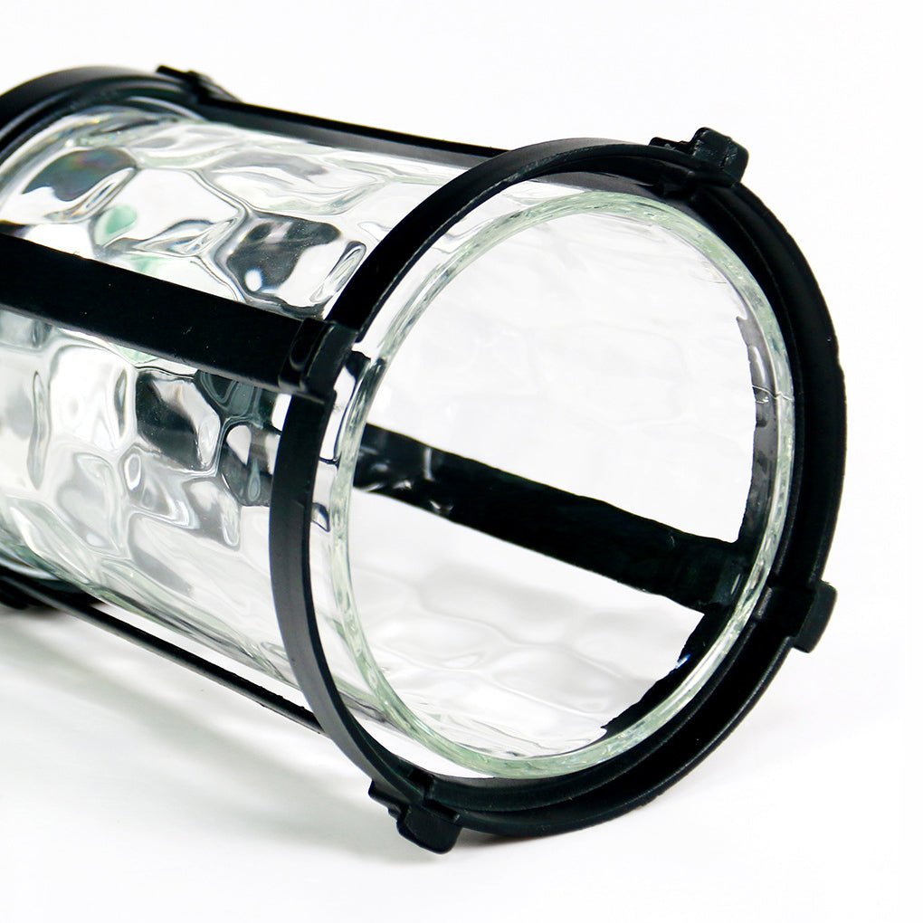 Modern Solar LED Post Light with Water Glass Lens - Aluminum