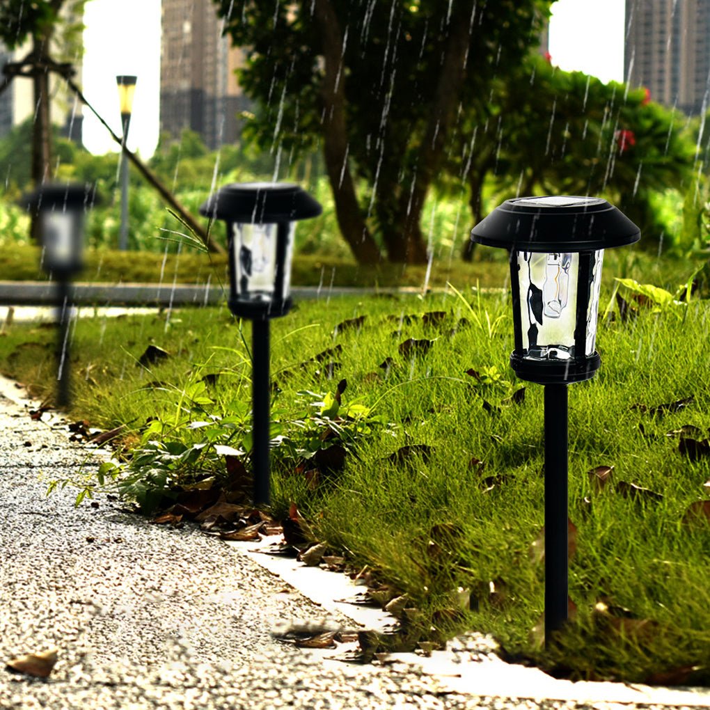 Modern Solar LED Post Light with Water Glass Lens - Aluminum