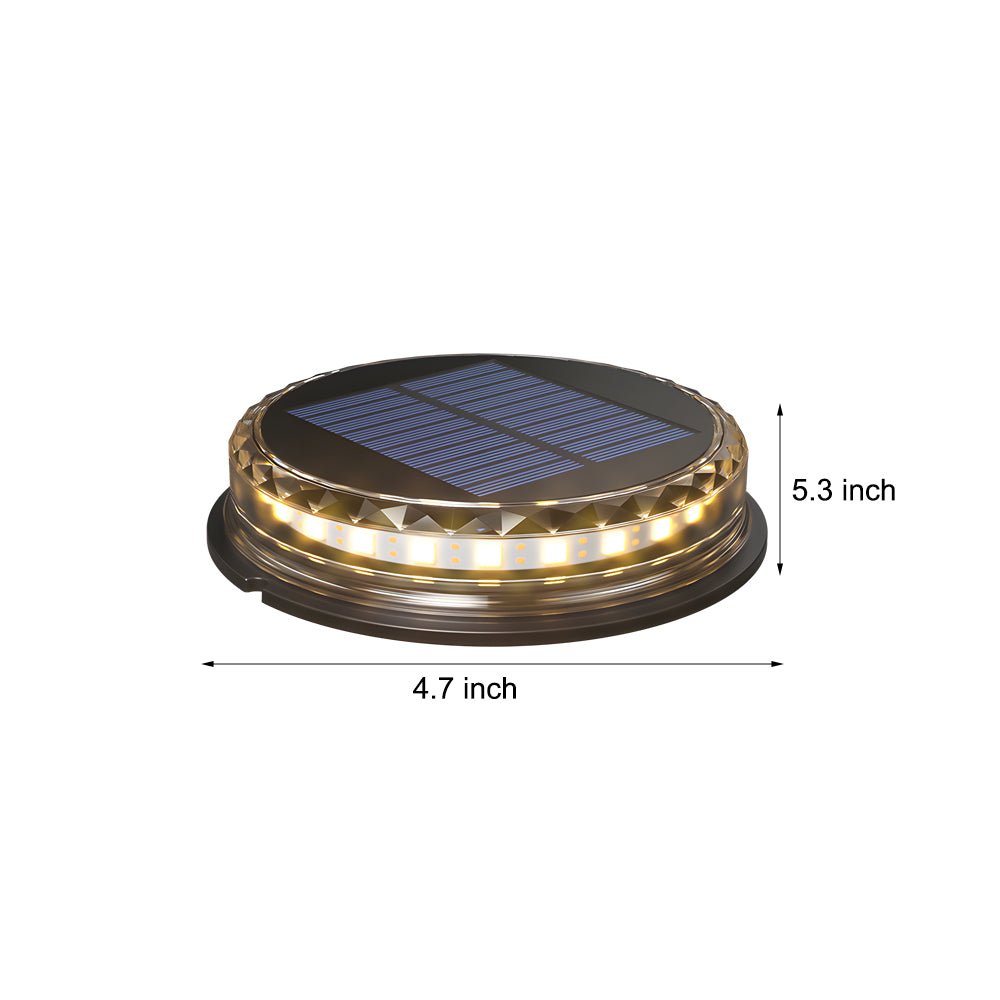 Modern Black Solar LED Disc Pathway Lights - 4 Pack Outdoor