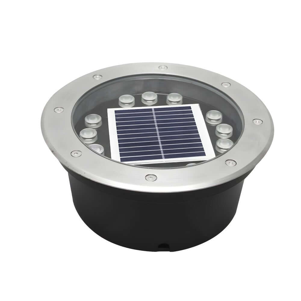 Solar Powered LED Ground Well Light - Modern Outdoor Path Lighting