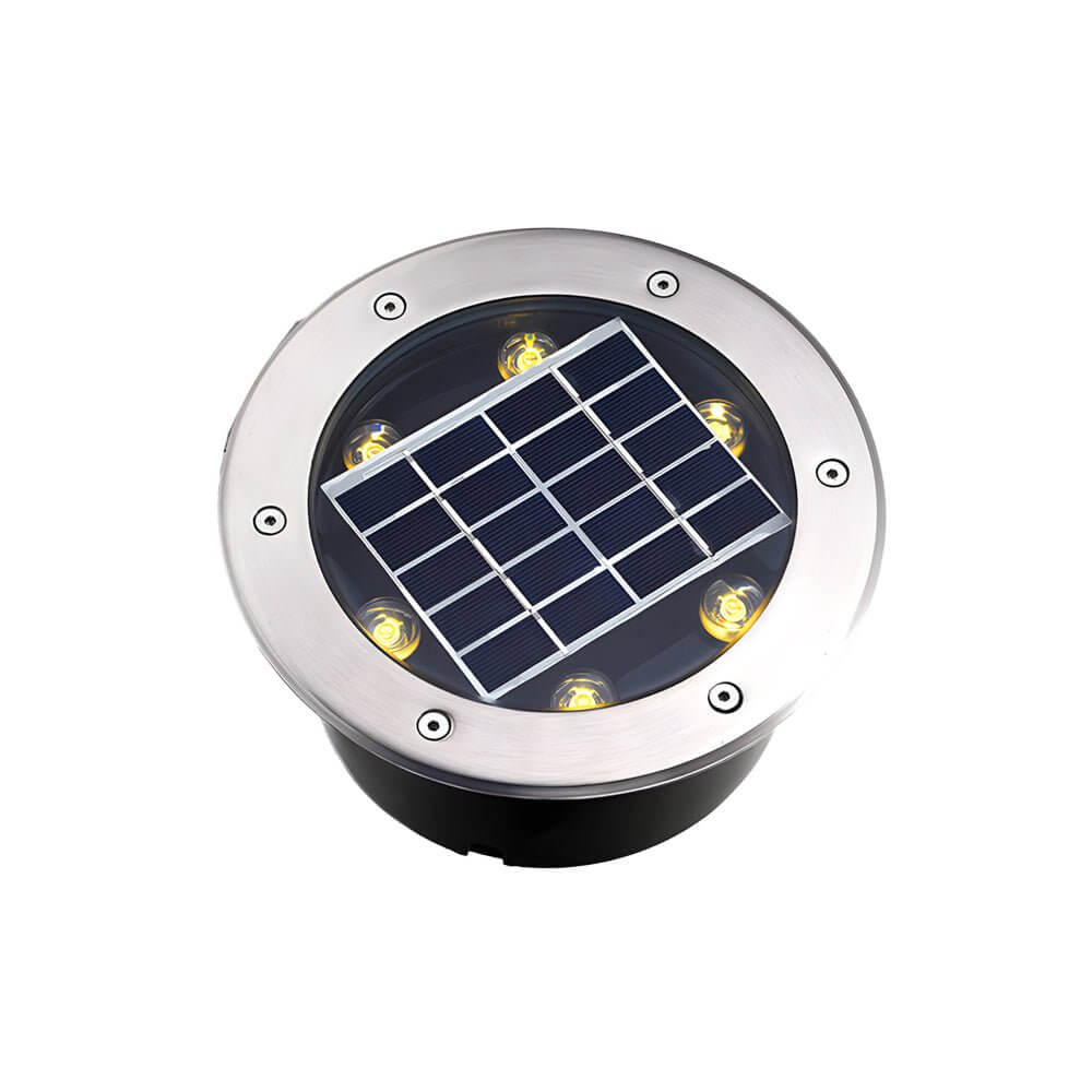 Solar Powered LED Ground Well Light - Modern Outdoor Path Lighting